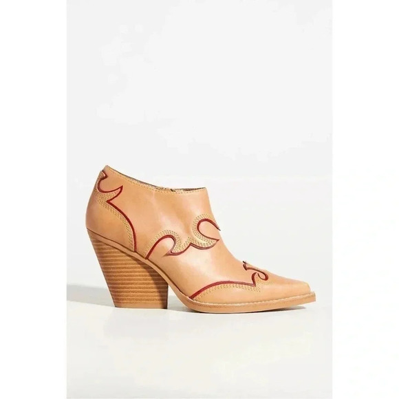 New Jeffrey Campbell Milot Ankle Boots Cowboy Western Embroidered Brown 7.5 - Picture 16 of 17